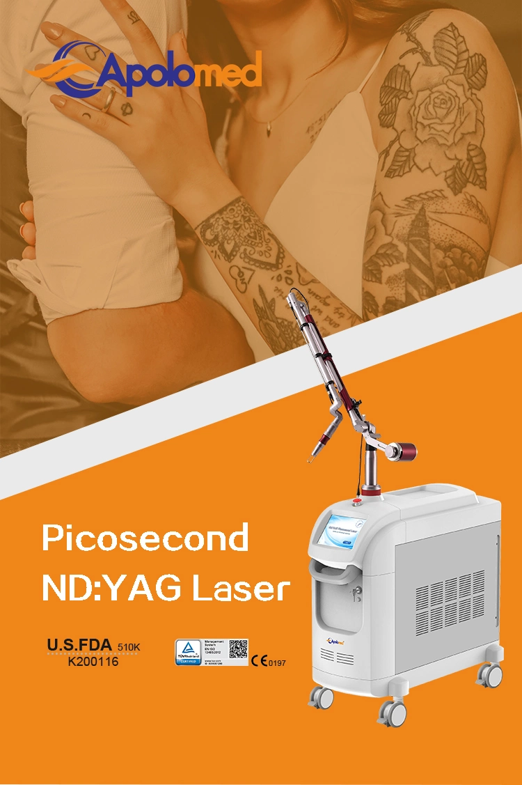 Pico Clinic 1064 / 532 Laser Equipment 300 Pico ND YAG Tattoo Machine for Skin Resurfacing and Pigmentation Removal